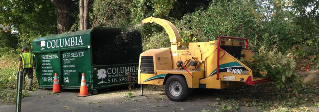Switch-N-Go chipper body used by landscapers to trim trees