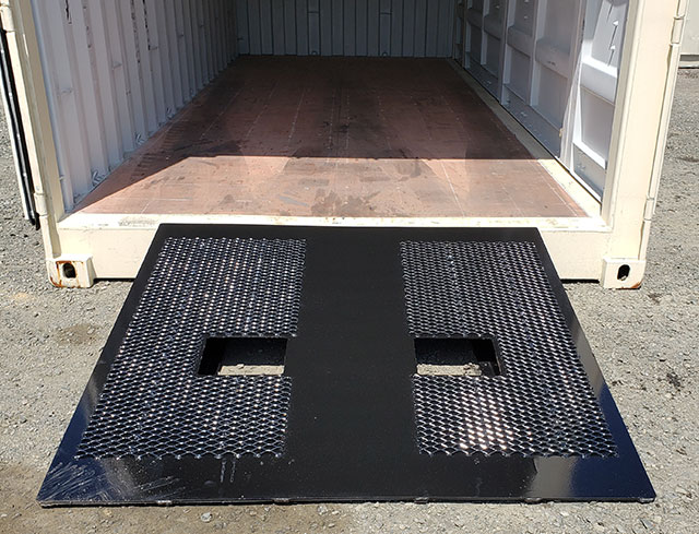 custom container with ramp