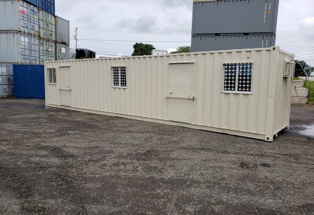 A custom storage container with climate control for sale from TP Trailers