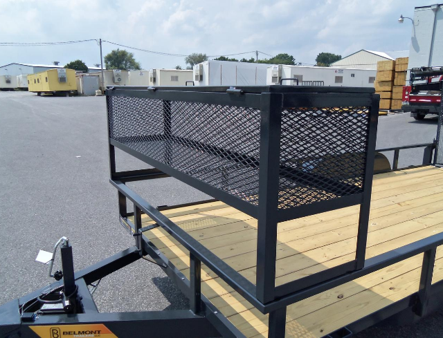 specialty landscape trailer with mesh toolbox