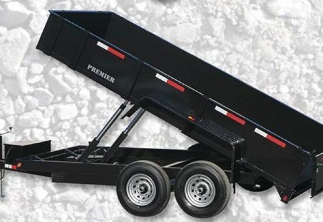 portable dump trailer with 3 way dump for use in multiple fields