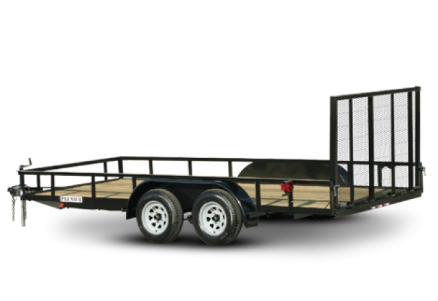 premier utility trailer with optional features like galvanized trailers, spilt mesh gates, side gates, and more