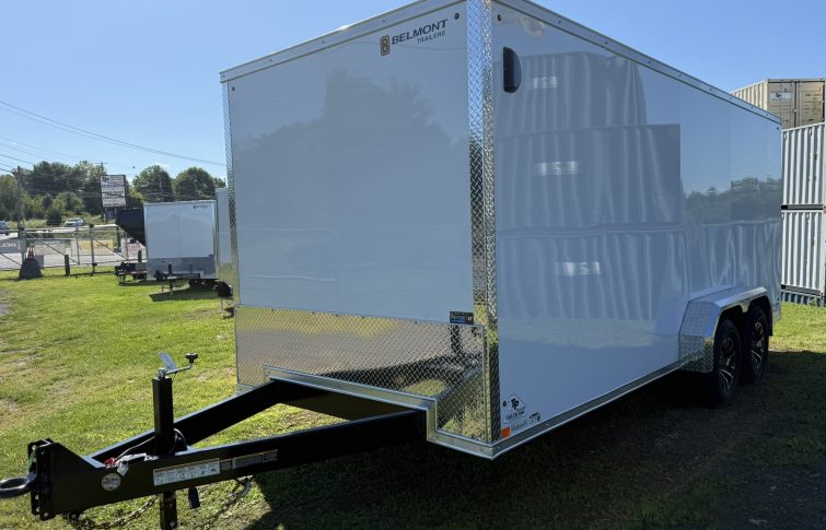 18' Enclosed Cargo Trailer by Belmont in Polar White